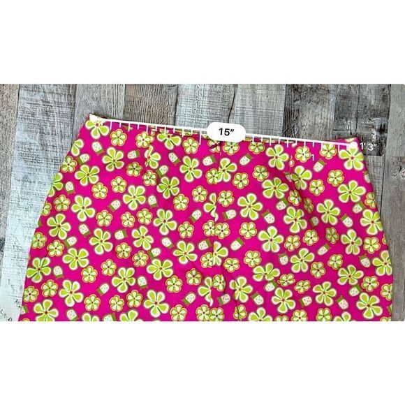 Lilly Pulitzer Vintage Dune Buggy Pink Lime Mini Skirt Skort sz 8 Barbiecore Neo - Picture 4 of 12
